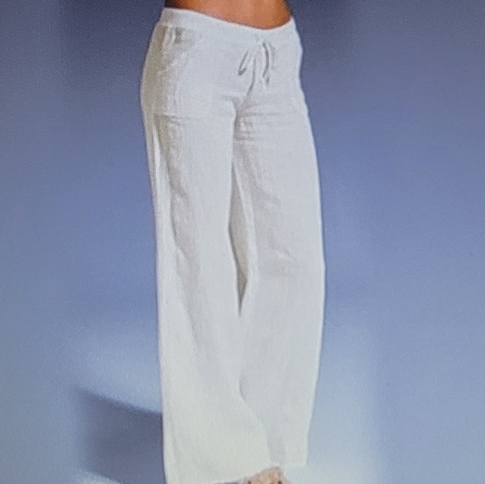 Women New Wide leg Pants with Elastic  Waist